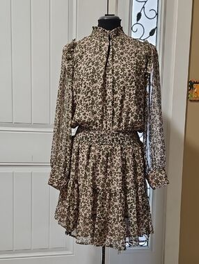 Heartloom Benet Boho Tiered Smocked Mini Dress Large